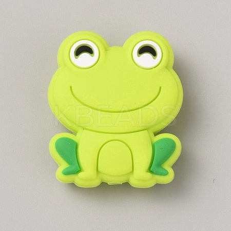 Frog Food Grade Eco-Friendly Silicone Focal Beads SIL-WH0006-29F-1