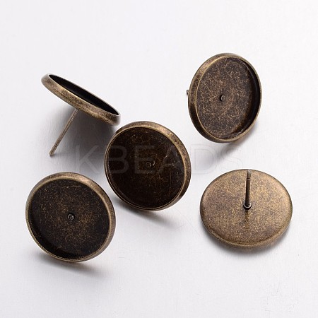 Brass Stud Earring Settings IFIN-Q004-AB-1