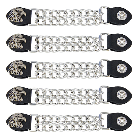 5Pcs Alloy & Imitation Leather Waistcoat Extension Chain FIND-FH0008-85A-1
