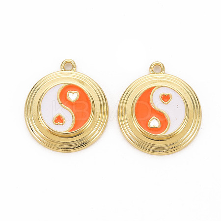 Rack Plating Light Gold Alloy Enamel Pendants ENAM-Q444-012B-RS-1