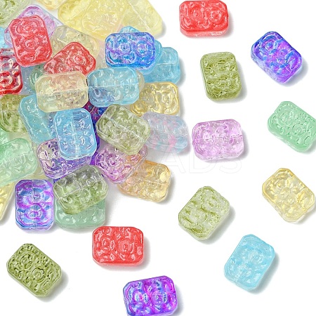 60Pcs Transparent Spray Painted Glass Beads EGLA-YW0005-31-1