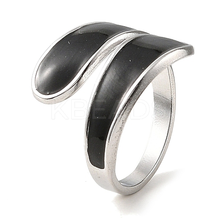 304 Stainless Steel Open Cuff Ring for Women RJEW-F166-14P-02-1