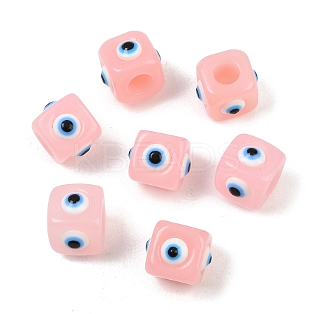 Resin Evil Eye European Beads RESI-A021-20-1