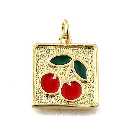 Brass Enamel Pendants KK-Z104-06G-04-1