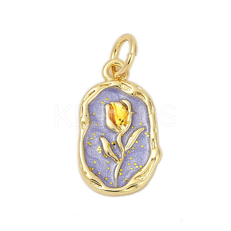 Brass Enamel Pendants KK-U068-05G-02-1
