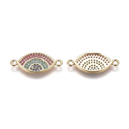 Brass Micro Pave Cubic Zirconia Links connectors ZIRC-K081-05G-1