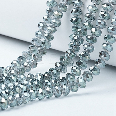 Electroplate Transparent Glass Beads Strands EGLA-A034-T2mm-Y03-1