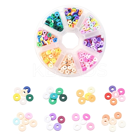 1200Pcs 8 Colors Handmade Polymer Clay Beads CLAY-YW0001-15C-1
