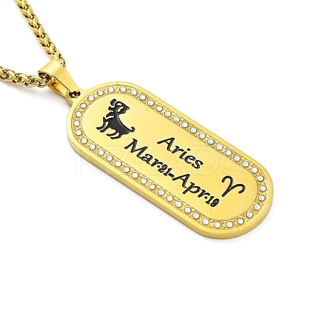 Constellation 304 Stainless Steel Micro Pave Clear Cubic Zirconia Wheat Chain Pendant Necklaces for Women Men LS-NJEW-U007-01A-1