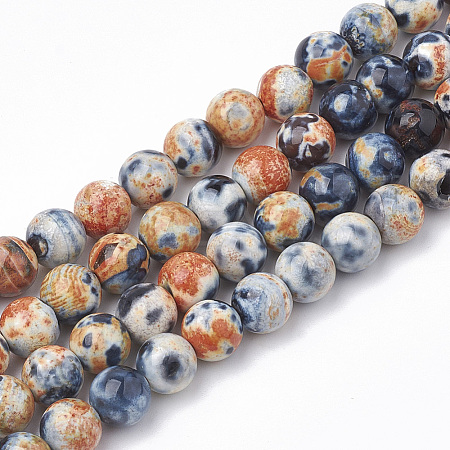Dyed Natural Fire Crackle Agate Beads Strands G-T098-02B-02-1