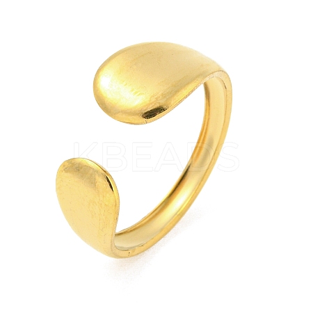 304 Stainless Steel Teardrop Open Cuff Ring for Women LS-RJEW-S406-01G-06-1