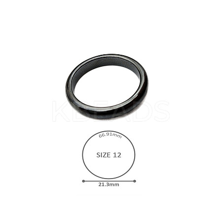 Synthetic Hematite Plain Band Rings BK4832-21-1