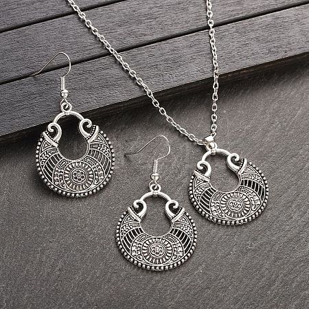 Bohemian Style Alloy Pendant Necklaces & Dangle Earrings Sets WG43411-01-1