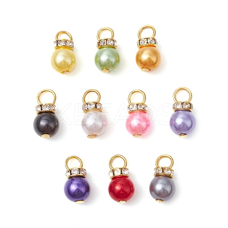 Imitation Pearl Acrylic Charms PALLOY-JF03324-01-1