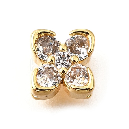Brass Micro Pave Cubic Zirconia Beads KK-D356-03C-G-1