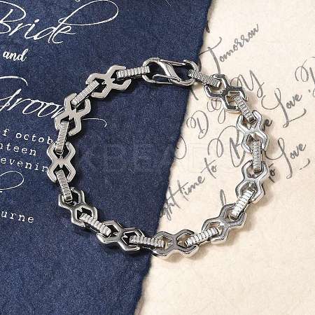 304 Stainless Steel Link Chain Bracelets for Women BJEW-F488-69P-1