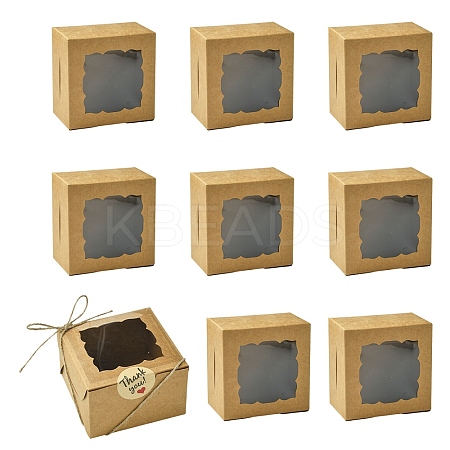10Pcs Square Bakery Box CON-YW0001-95A-1