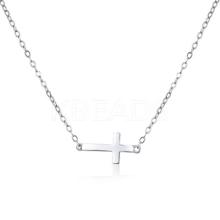 925 Sterling Silver Cross Pendant Necklaces DX7792-2-1