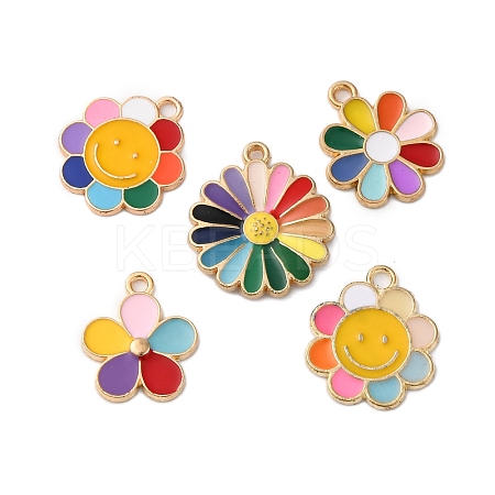 10Pcs 5 Styles Alloy Enamel Pendants ENAM-FP0002-39-1