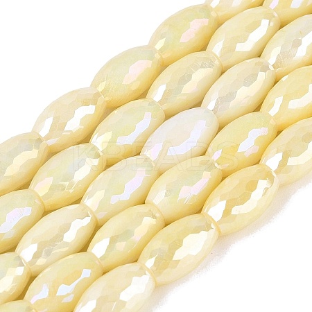 Anti-Tarnish Electroplate Glass Beads Strands EGLA-Q130-02A-09-1