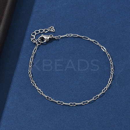 304 Stainless Steel Paperpclip Chains Bracelets for Women BJEW-U043-01P-1
