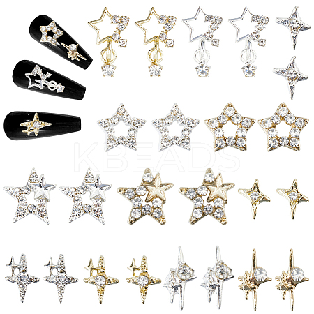 Star Alloy Rhinestone Cabochons MRMJ-CP0001-43E-1