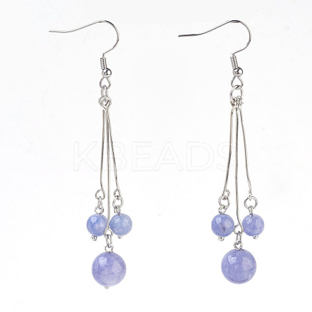 Natural Aquamarine Dangle Earrings EJEW-JE02813-09-1