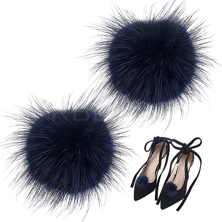 Faux Mink Fur Shoes Buckle Clip AJEW-WH0248-670D-1