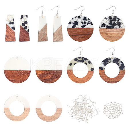 DIY Wooden Dangle Earring Making Kits DIY-OC0006-44-1