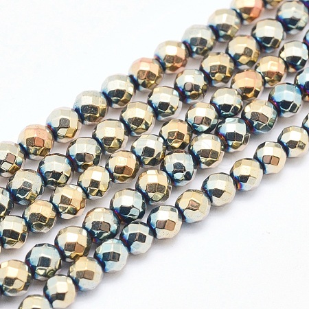 Electroplate Non-magnetic Synthetic Hematite Beads Strands G-L486-E-19-1