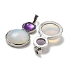 Opalite & Natural Amethyst Pendants G-G147-06P-06-2