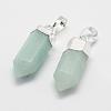 Natural Gemstone Pointed Pendants G-G720-10-2