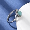 Natural Amazonite Finger Rings RJEW-A084-03P-06-2