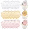 21Pcs 3 Colors Birthday Theme Mirror Effect Acrylic Birthday Cupcake Insert Card Decoration AJEW-SP0001-74-1