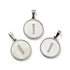 304 Stainless Steel with White Shell Pendants STAS-G268-01I-P-1