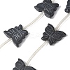Natural Black Stone Beads Strands G-B136-A07-2