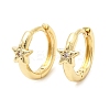 Star Brass Micro Pave Clear Cubic Zirconia Hoop Earrings for Women EJEW-G460-05G-4