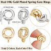 10Pcs 2 Colors Brass Spring Gate Rings KK-BBC0018-84-2