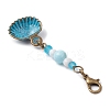 Ocean Theme Alloy Charm & Glass Beads Pendant Decorations HJEW-JM03158-03-4