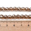 Electroplated Natural Agate Beads Strands G-B191-A07-6mm-17-3