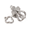 Brass Micro Pave Clear Cubic Zirconia Interlocking Clasps KK-C075-28P-2