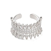 Rack Plating Brass Micro Pave Cubic Zirconia Cuff Rings RJEW-D025-09P-2