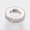 Brass Micro Pave Cubic Zirconia Rondelle European Beads LS-ZIRC-F083-094P-RS-1