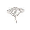 Non-Tarnish 304 Stainless Steel Hollow Lotus Adjustable Ring RJEW-L107-021P-2