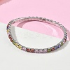 304 Stainless Steel Micro Pave Colorful Cubic Zirconia Tennis Bracelets for Women BJEW-G779-02P-2