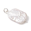Natural Baroque Pearl Keshi Pearl Pendants PALLOY-JF04966-4