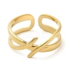 304 Stainless Steel Hollow Open Cuff Ring for Women RJEW-I098-18G-2
