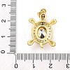 Tortoise Rack Plating Brass Micro Pave Cubic Zirconia Charms KK-G513-78A-02G-3