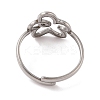 Non-Tarnish 304 Stainless Steel Hollow Flower Cuff Ring for Women LS-RJEW-G322-07P-3