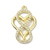 Rack Plating Real 18K Gold Plated Brass Micro Pave Cubic Zirconia Pendants KK-B084-16G-1